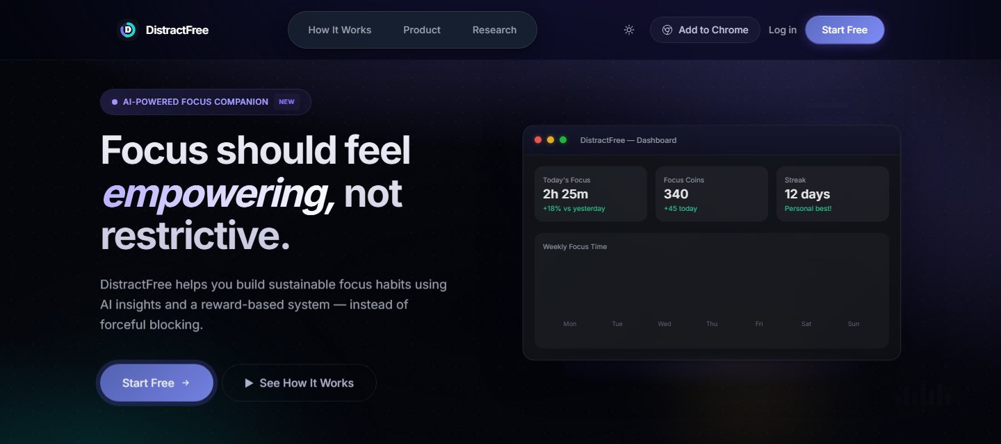 DistractFree's home page